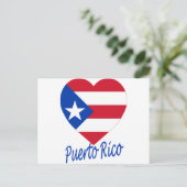 Puerto Rico Flag Herz Postkarte (Stehend Vorderseite)