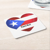 Puerto Rico Flag Herz Rechteckiger Pappuntersetzer (angewinkelt)