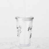 Puerto Rico Flag Herz-Script, Puerto-Rico-Flagge Acryltrinkbecher (Rechts)