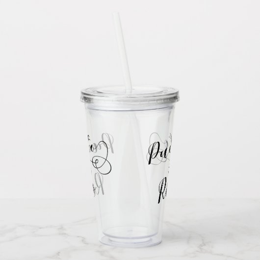 Puerto Rico Flag Herz-Script, Puerto-Rico-Flagge Acryltrinkbecher (Links)