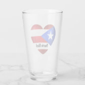 Puerto Rico Flag Herzensauber Glas (Rückseite)