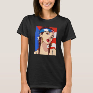 Puerto Rico Flag Hip Hop Girl T-Shirt