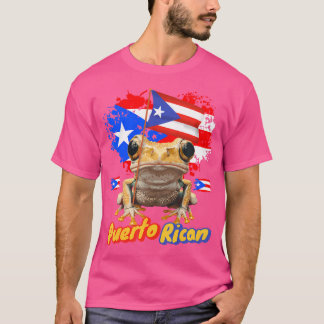 Puerto Rico Flag Ideale für mit Coqu Frog T-Shirt