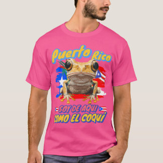 Puerto-Rico Flag Idee für Männer mit Coqu Frog T-Shirt