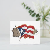 Puerto Rico Flag & Island Postkarte (Stehend Vorderseite)