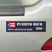 Puerto Rico Flag + Karte Autoaufkleber (Auf Auto)