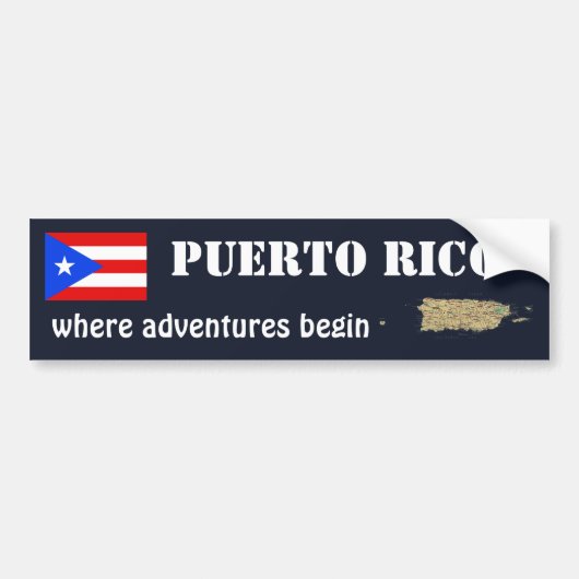 Puerto Rico Flag + Karte Autoaufkleber (Vorne)