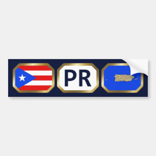 Puerto Rico Flag Kartencode Autoaufkleber