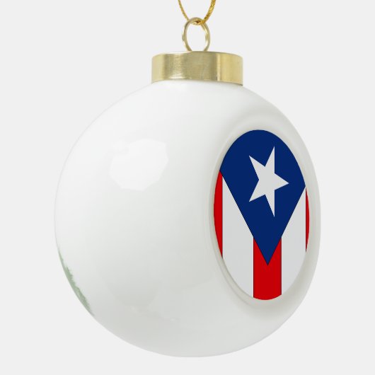 Puerto Rico Flag Keramik Kugel-Ornament (Links)