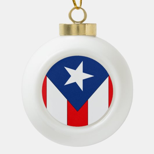 Puerto Rico Flag Keramik Kugel-Ornament (Vorderseite)