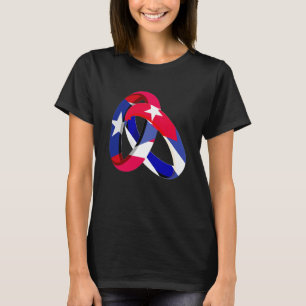 Puerto Rico Flag Kuba Große Ring Hochzeit T-Shirt