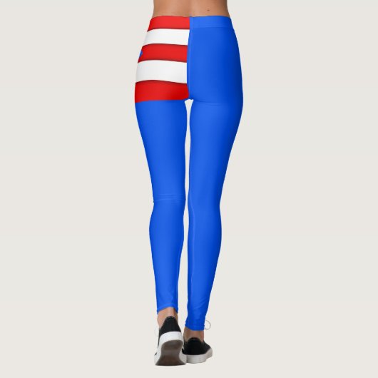 Puerto Rico Flag Leggings Red White Blue (Rückseite)