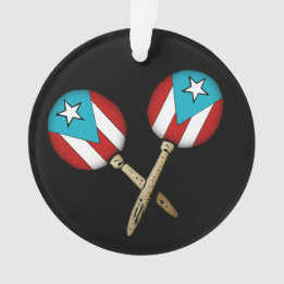 Puerto Rico Flag Maracas Ornament