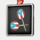 Puerto Rico Flag Maracas Ornament Aus Metall (Links)