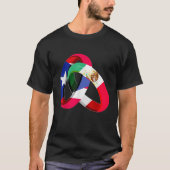 Puerto Rico Flag Mexiko Große Ring Ehe Weddin T-Shirt (Vorderseite)