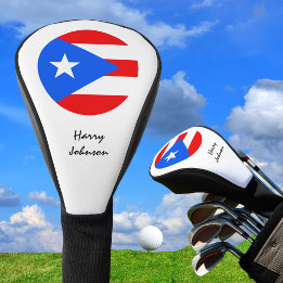 Puerto Rico Flag & Mit Monogramm Golf Clubs Covers Headcover