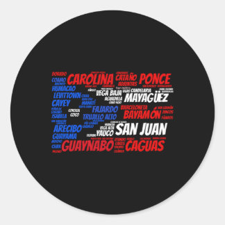 Puerto Rico Flag mit Stadtnamen San Juan Word Runder Aufkleber