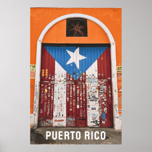 Puerto Rico Flag Old San Juan Travel Fotografie Poster