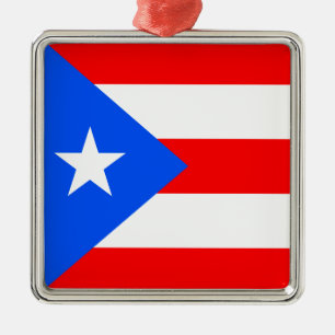 Puerto Rico Flag Ornament Aus Metall