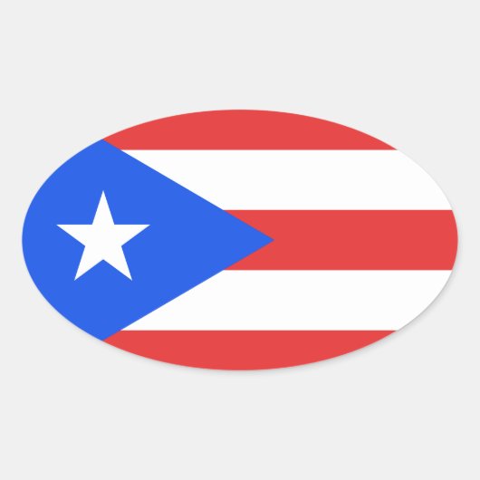 Puerto Rico Flag Ovaler Aufkleber (Vorderseite)