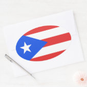 Puerto Rico Flag Ovaler Aufkleber (Umschlag)