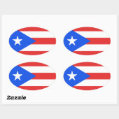Puerto Rico Flag Ovaler Aufkleber (Blatt)