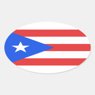 Puerto Rico Flag Ovaler Aufkleber