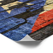 Puerto-Rico Flag Paint Effect Poster (Ecke)