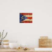 Puerto-Rico Flag Paint Effect Poster (Küche)