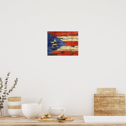 Puerto-Rico Flag Paint Effect Poster (Küche)