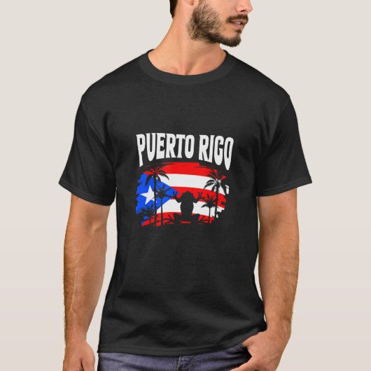 Puerto Rico Flag Palm Trees Frog Tanio Puerto Rica T-Shirt (Vorderseite)