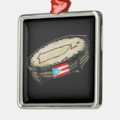 Puerto Rico Flag Pandera Ornament Aus Metall (Links)