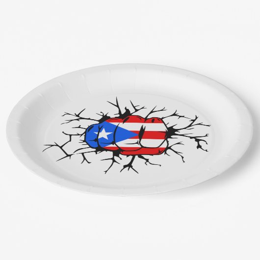 Puerto Rico Flag Pappteller (Schrägansicht)