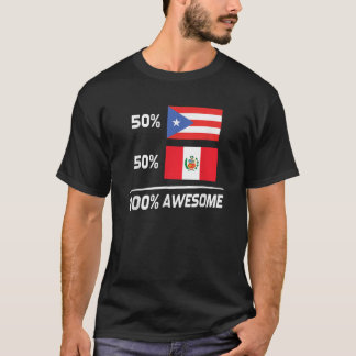 Puerto Rico Flag Peru Halbe Puerto R T-Shirt