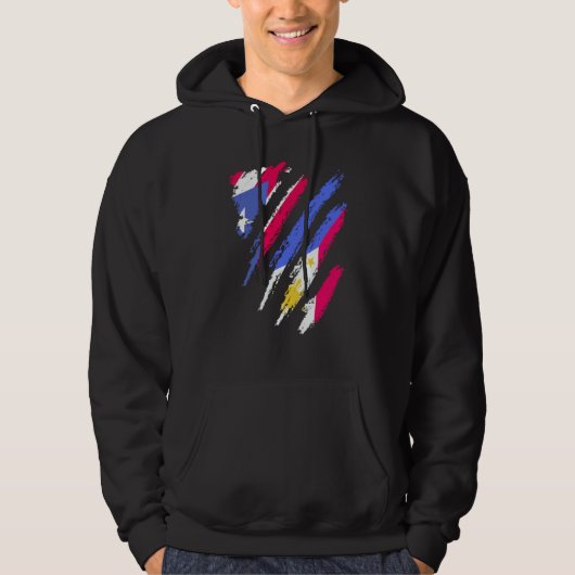 Puerto Rico Flag Philippines Grown Patriot Country Hoodie (Vorderseite)