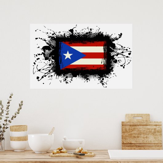 Puerto Rico Flag Poster (Küche)