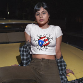 Puerto Rico Flag Power Sticker T-Shirt