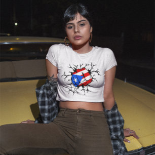 Puerto Rico Flag Power Sticker T-Shirt