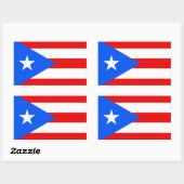 Puerto Rico Flag Rechteckiger Aufkleber (Blatt)
