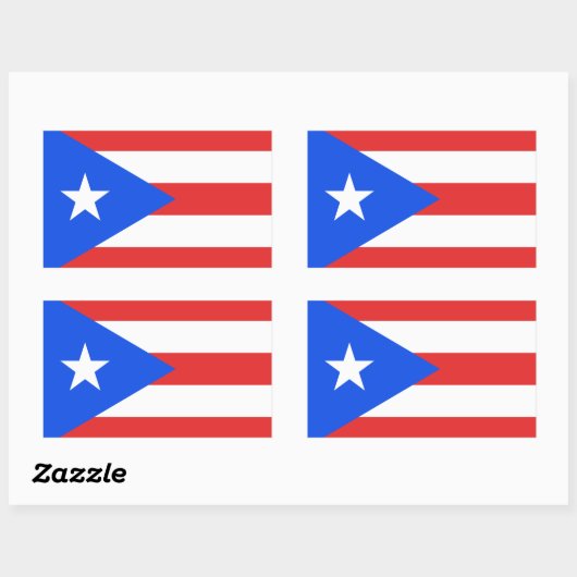 Puerto Rico Flag Rechteckiger Aufkleber (Blatt)