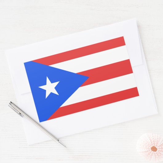 Puerto Rico Flag Rechteckiger Aufkleber (Umschlag)