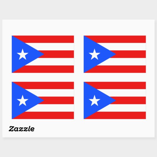 Puerto Rico Flag Rechteckiger Aufkleber (Blatt)
