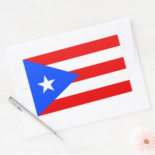 Puerto Rico Flag Rechteckiger Aufkleber (Umschlag)