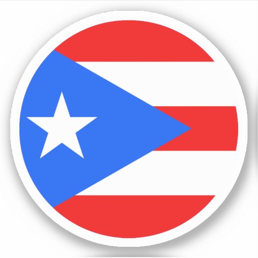 Puerto Rico Flag Round Aufkleber (Vorderseite)