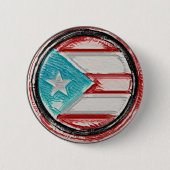 Puerto Rico Flag Round Button (Vorderseite)