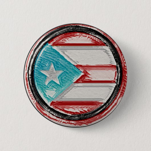 Puerto Rico Flag Round Button (Vorderseite)