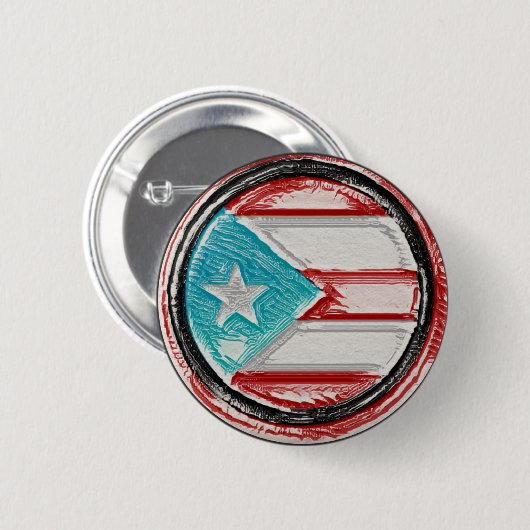Puerto Rico Flag Round Button (Vorne & Hinten)