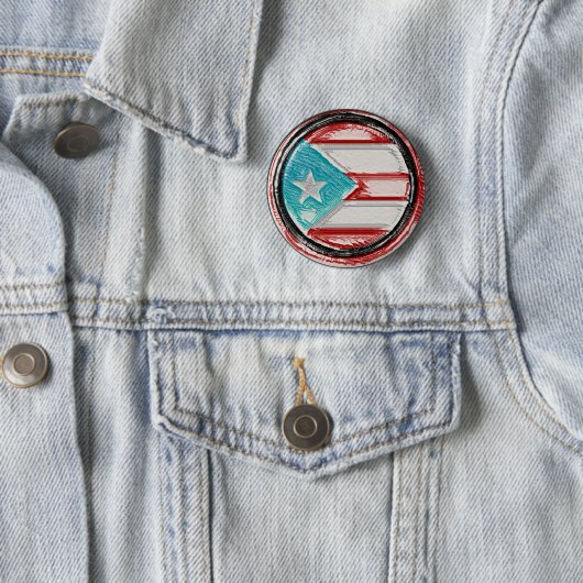 Puerto Rico Flag Round Button (Beispiel)
