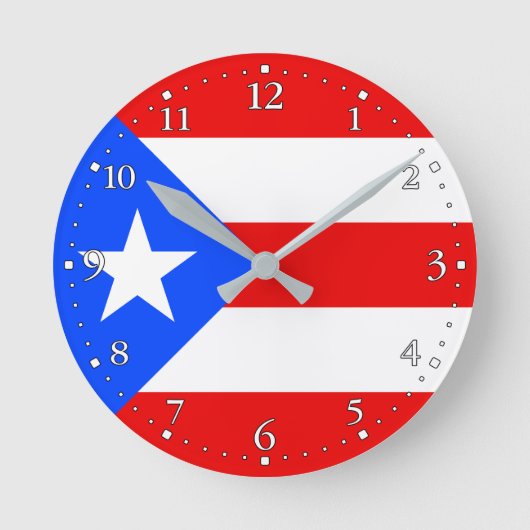 Puerto Rico Flag Runde Wanduhr (Vorderseite)