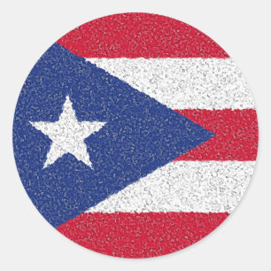 PUERTO RICO FLAG RUNDER AUFKLEBER